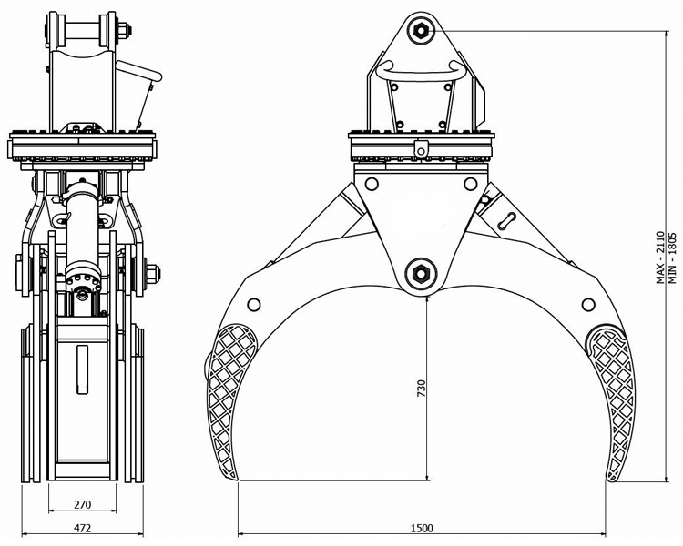 Debuxo de pinza para troncos-1