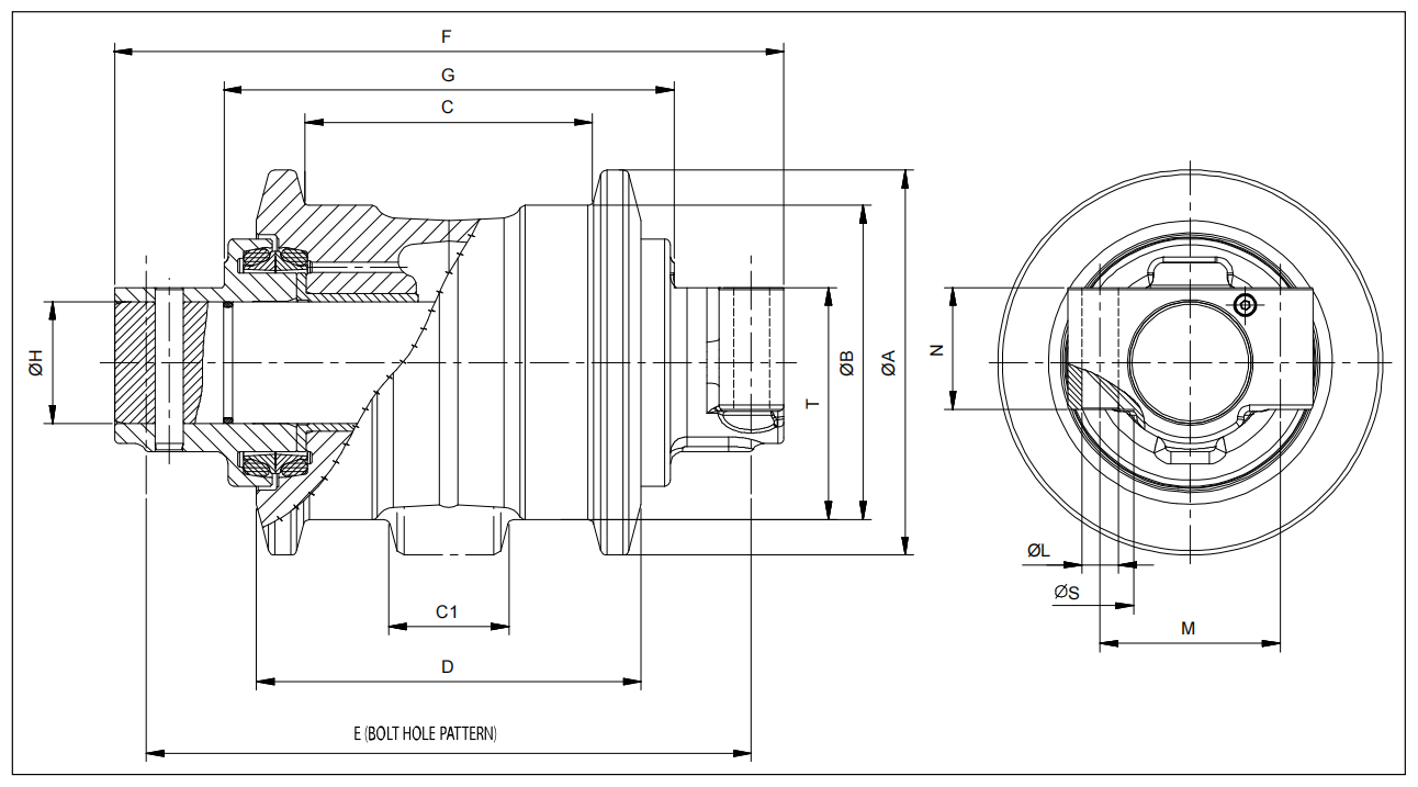 PC1250-опорний ролик-SF